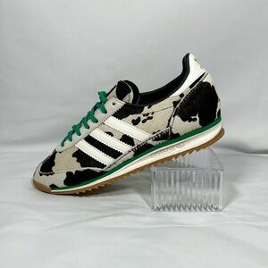 Adidas Originals SL 72 Cow Print Shoes with Green Laces - calfhair - NWT